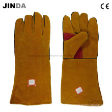 Guantes de trabajo de trabajo de soldadura de cuero de vaca (L009)